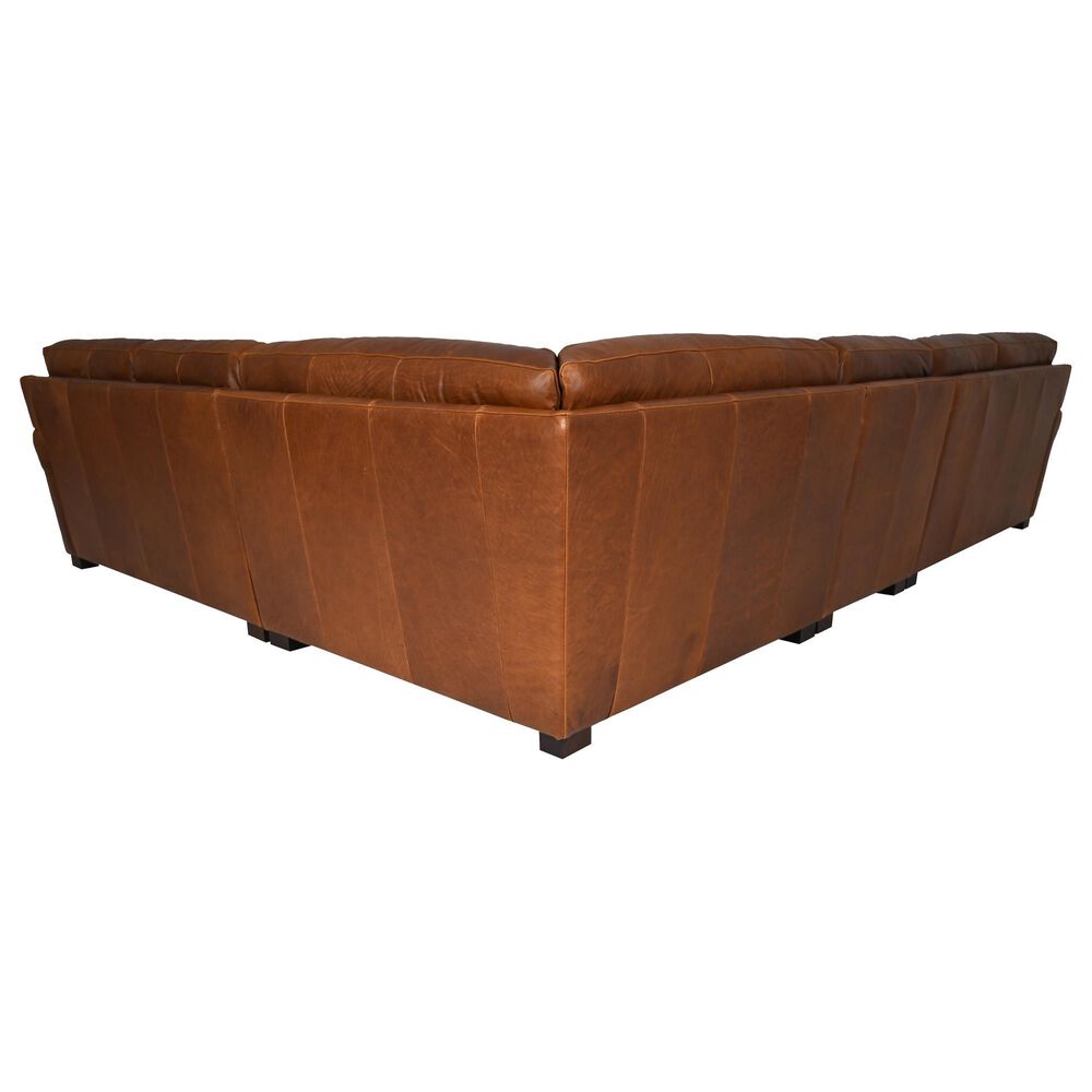 Bordeaux &amp; Co 4-Piece Leather Sectional in Leon Maple, , large