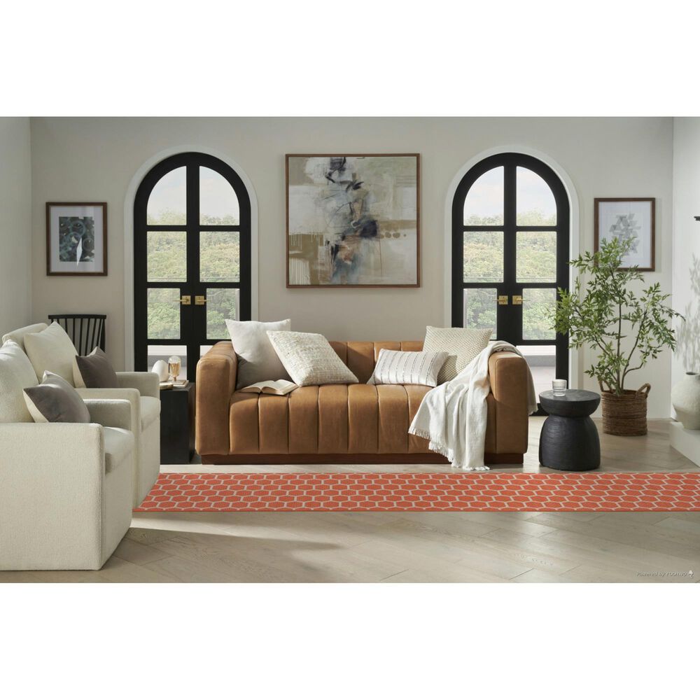 Nourison Twist Reversible 2&#39;2&quot; x 12&#39; Coral Indoor/Outdoor Runner, , large