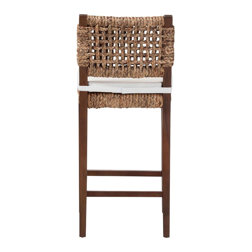 Baxton Studio Alise Bar Stool in Earthy Brown and Natural Brown, , large