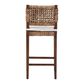 Baxton Studio Alise Bar Stool in Earthy Brown and Natural Brown, , large