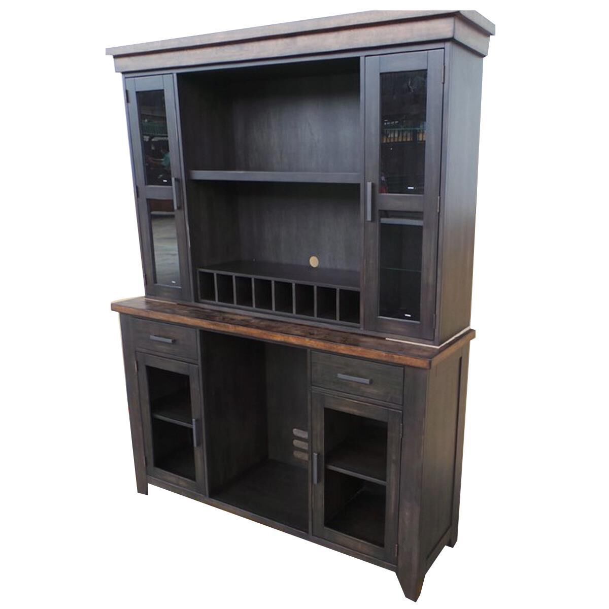 Radius Ashford Complete Back Bar and Hutch in Black Nebraska
