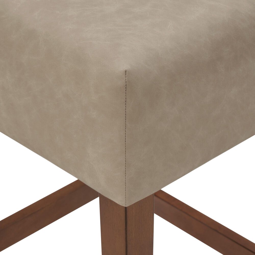 Valor Living Roscoe 26" Backless Counter Stool with Taupe Upholstery in Cherry, , large