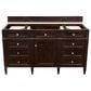 James Martin Vanities Brittany 60" Single Bathroom Vanity in Burnished Mahogany with 3 cm White Zeus Quartz Top and Rectangular Sink, , large