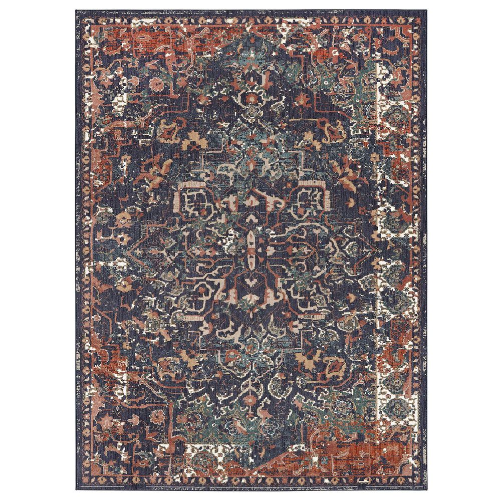 Karastan Damascus 91977-50102 9"6" x 12"11" Indigo Area Rug, , large
