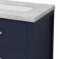 Lexora Home Castor 60" Double Bathroom Vanity in Blue with 2 cm White Carrara Marble Top and Rectangular Sinks, , large