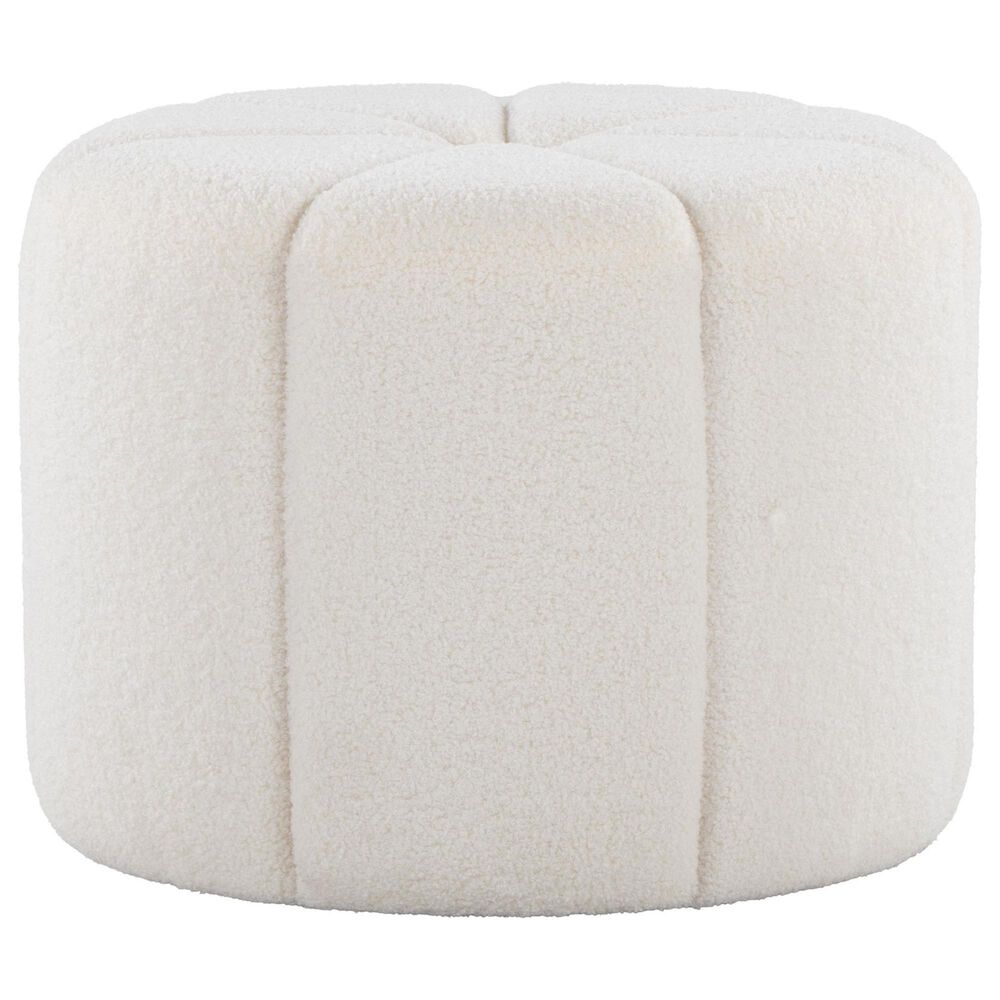 LumiSource Daisy Upholstered Ottoman in White, , large
