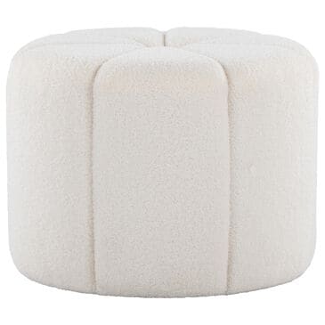 LumiSource Daisy Upholstered Ottoman in White, , large