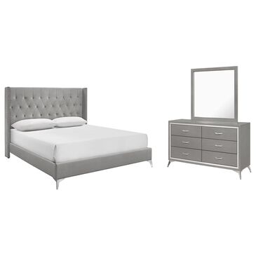 New Heritage Design Huxley 3-Piece King Bedroom Set in Gray, , large