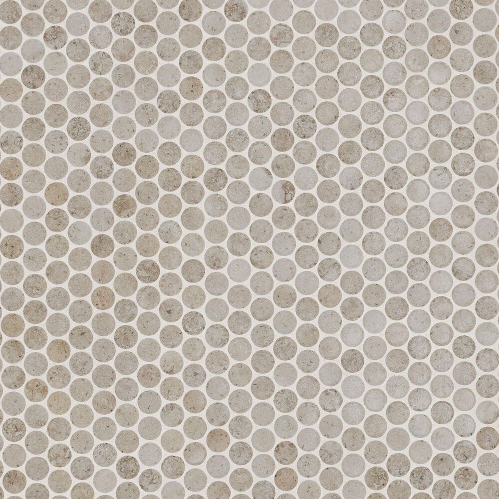 MS International Myrtle Sands 2" Round on 12" x 12" Porcelain Mosaic Sheet, , large