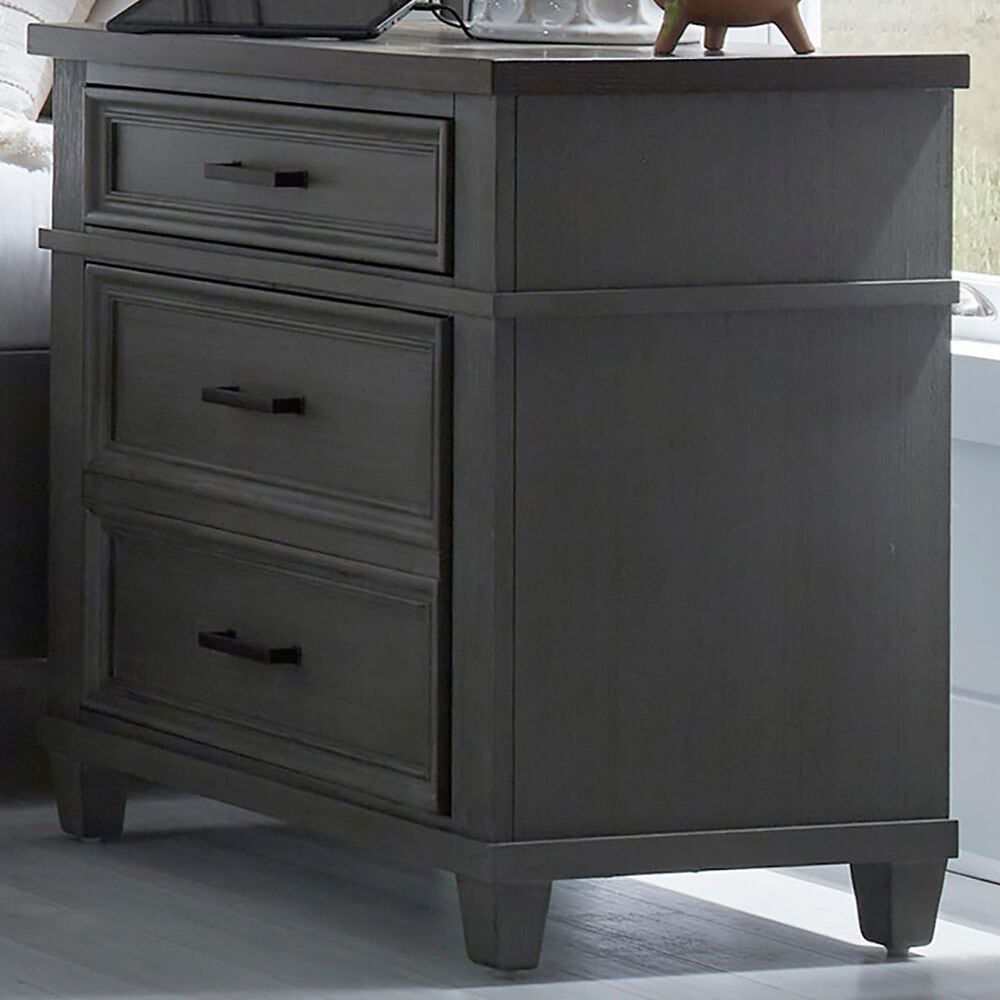 Riva Ridge Caraway 2-Drawer Traditional Nightstand in Slate Gray, , large