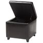 Baxton Studio Small Cube Storage Ottoman in Dark Brown, , large