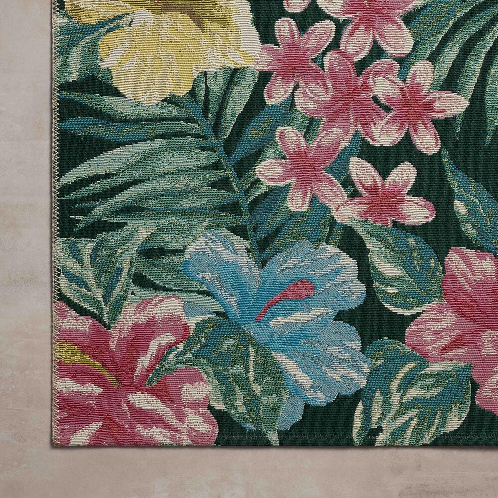 Loloi Botanical Midnight and Multicolor 2&#39;5&quot; x 11&#39;2&quot; Indoor/Outdoor Runner, , large