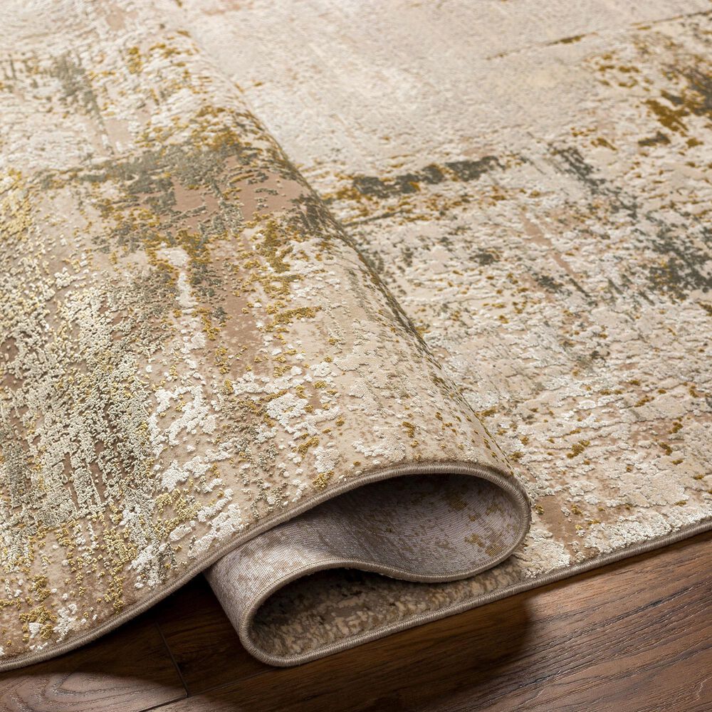 Surya Solar 3&#39; x 8&#39; Ivory, Medium Brown, Tan, Mustard, Medium Gray and Light Beige Runner, , large