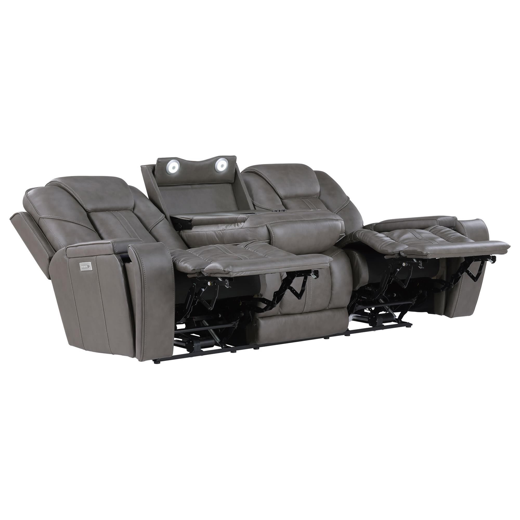 Crystal City Daniel Triple Power Reclining Sofa in Mossy Gray