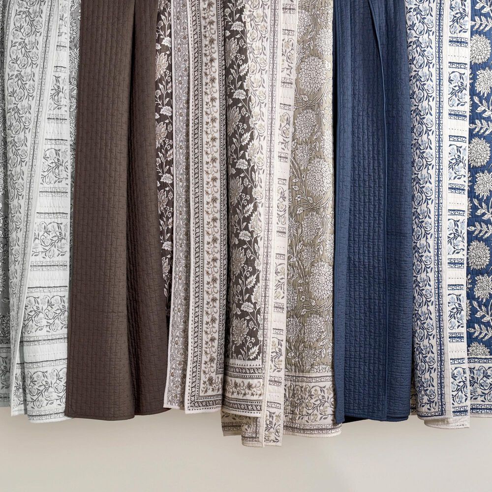 Levtex Cross Stitch 3-Piece Full/Queen Reversible Quilt Set in Navy, , large