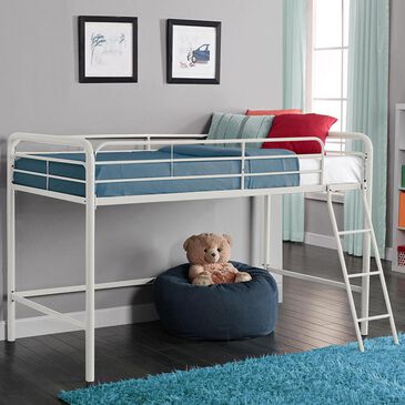 DHP Alyssa Junior Metal Loft Bed in White, , large