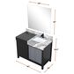 Lexora Home Zilara 42" Single Bathroom Vanity in Black and Grey with 11 cm Castle Grey Marble Top and Rectangular Sink, , large