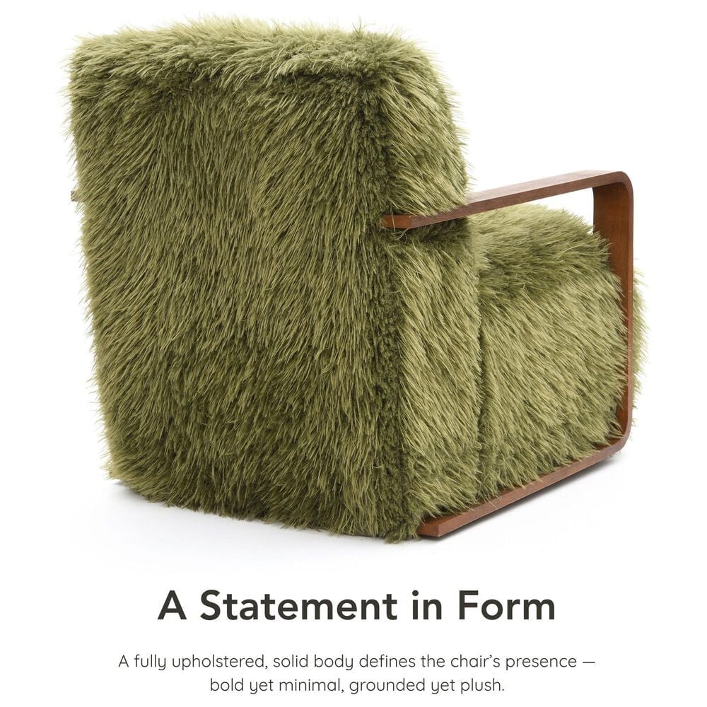 Furniture of America Neyra Long-Haired Accent Chair in Green, , large