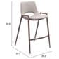 Zuo Modern Desi Counter Chair in Beige/Dark Brown (Set of 2), , large