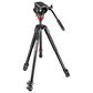 Manfrotto 500 Fluid Video Head Flat Base with 190X Video Aluminum Tripod in Black, , large