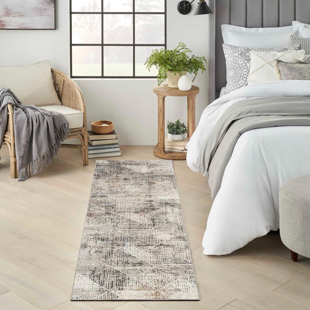 Nourison Sustainable Trends 2&#39;2&quot; x 7&#39;6&quot; Ivory and Multicolor Runner, , large