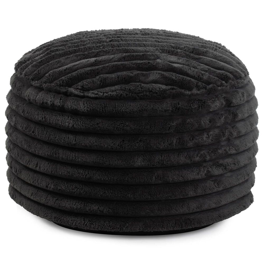 Howard Elliott Shar Pei Short Pouf in Black, , large