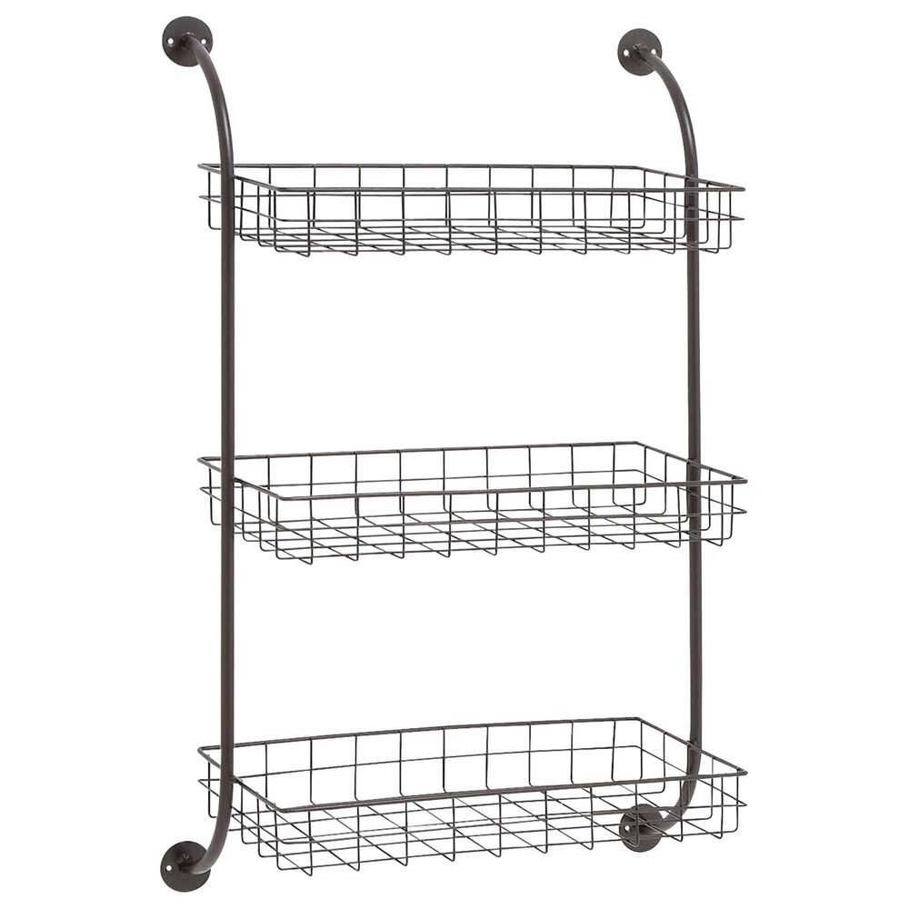Maple and Jade 33" Wall Storage Rack in Black, , large