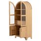 HOMLUX HOMLUX 71" Tall Arched Kitchen Pantry Cabinet with Door Shelves, Farmhouse Kitchen Storage Cabinet with Open & Adjustable Shelves, Hidden Drawer & Glass Door, Cupboard for Kitchen, Dining Room, Natural, , large