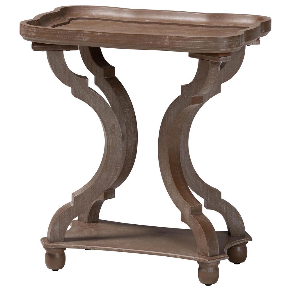 Baxton Studio Yannick End Table in Antique Brown, , large