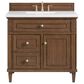 James Martin Vanities Lorelai 36" Single Vanity in Mid-Century Walnut with 3 CM White Zeus Quartz Top, , large