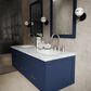 Lexora Home Castor 60" Double Bathroom Vanity in Blue with 2 cm White Carrara Marble Top and Rectangular Sinks, , large