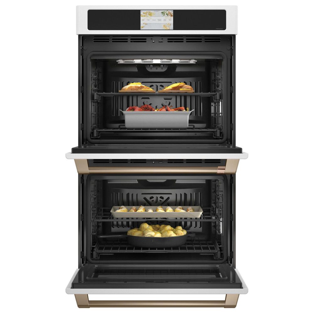 Cafe 2-Piece Kitchen Package with Matte White 30" Smart Built-In Convection Double Wall Oven and Black 30" Touch Control Induction Cooktop, , large