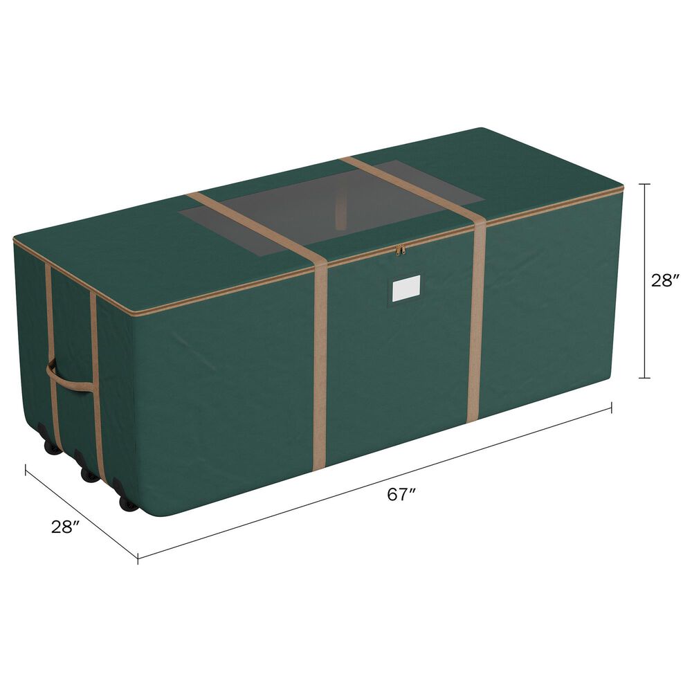 Timberlake 12&#39; Rolling Christmas Tree Storage Bag in Green and Gold, , large