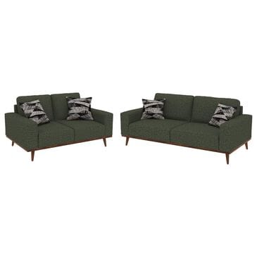 Golden Wave Furniture Heath Stationary Sofa and Loveseat Set in Olive, , large