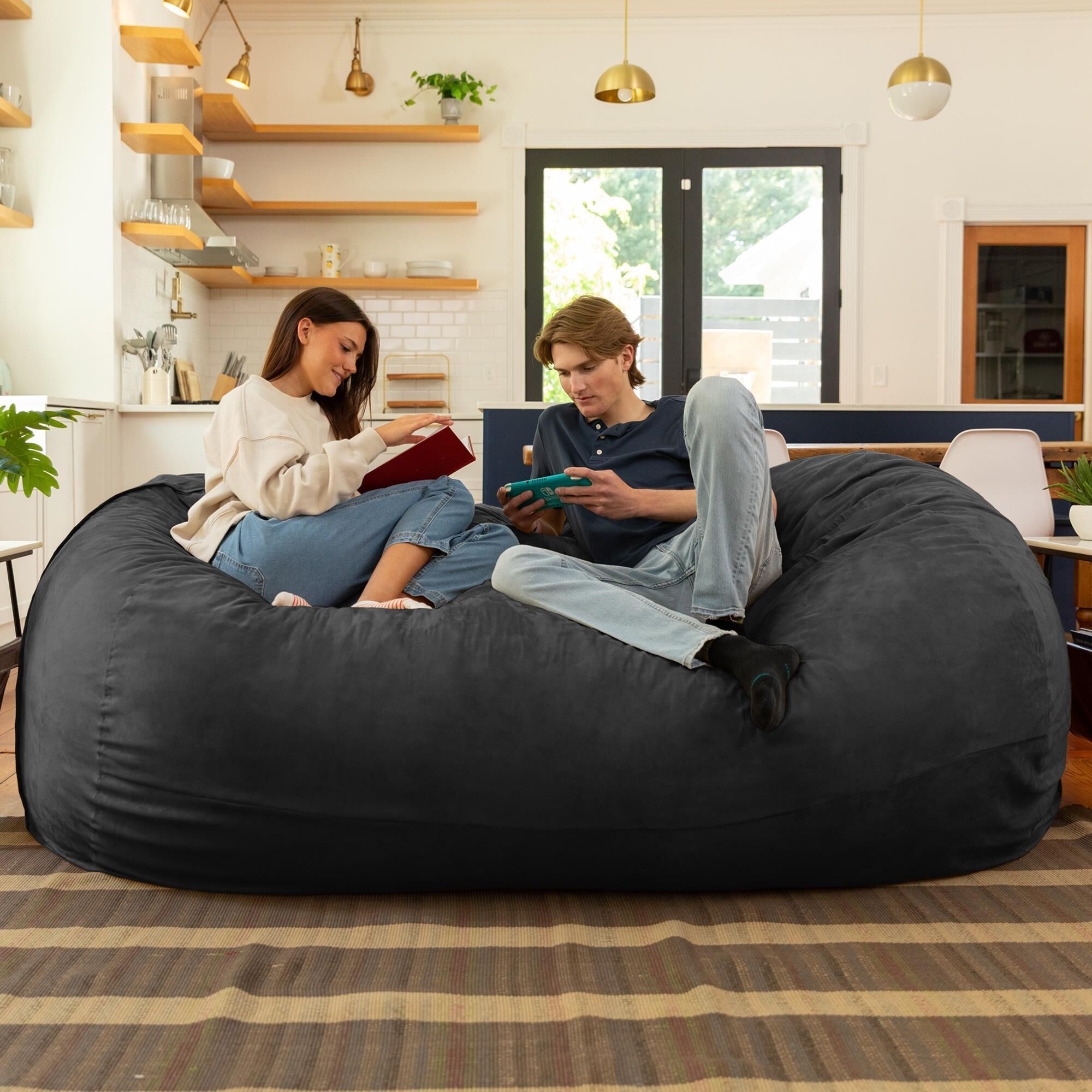 Jaxx 7' Giant Bean Bag Sofa in Black