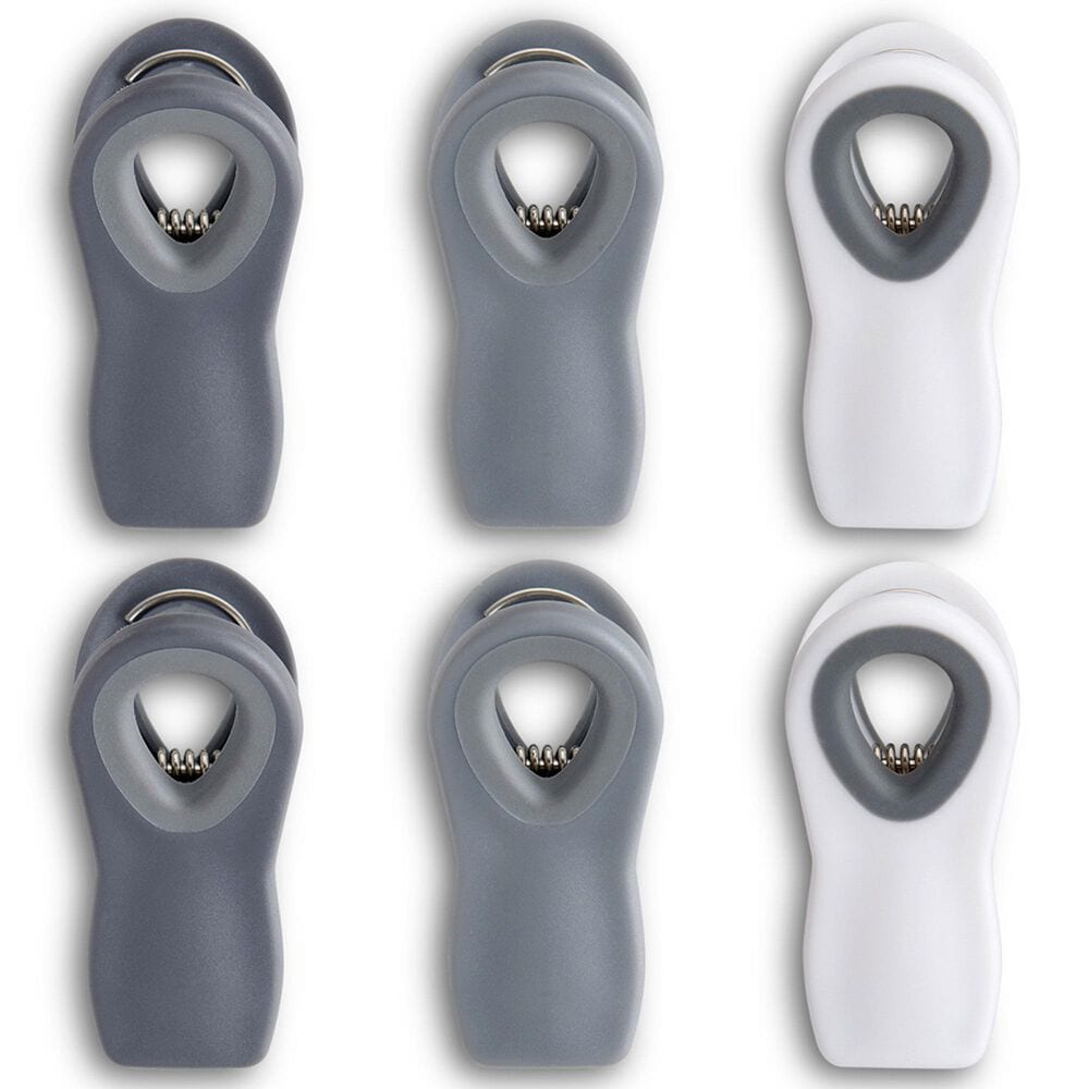 HIC Kitchen Magnetic Clips in White, Grey and Charcoal &#40;Set of 6&#41;, , large
