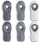 HIC Kitchen Magnetic Clips in White, Grey and Charcoal (Set of 6), , large