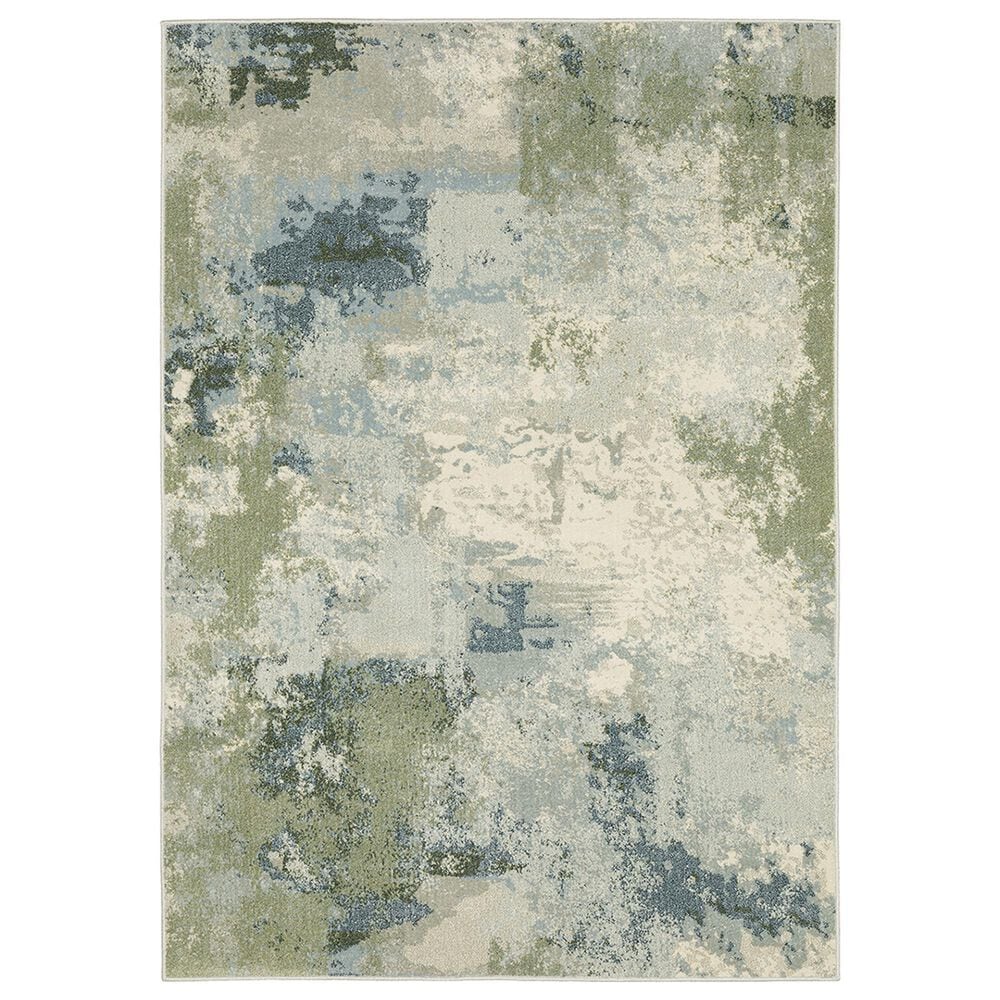 Oriental Weavers Branson Abstract 1"10" x 7"3" Blue and Green Runner, , large