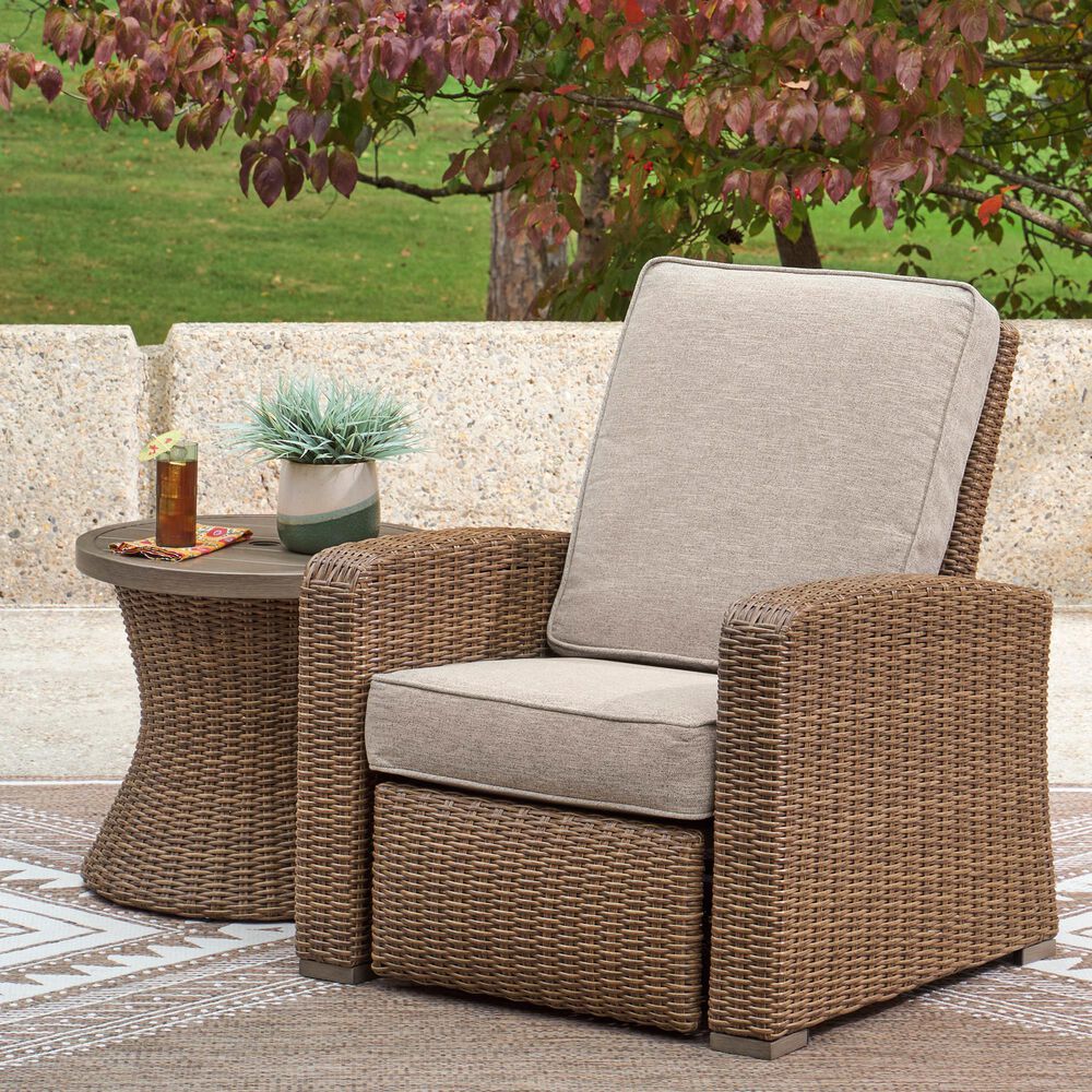 Ashley Laguna Heights Round End Table in Beige, , large