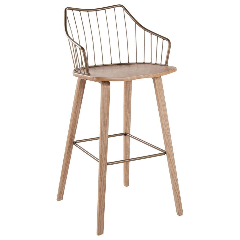Lumisource Winston Barstool in Whitewashed and Antique Copper, , large