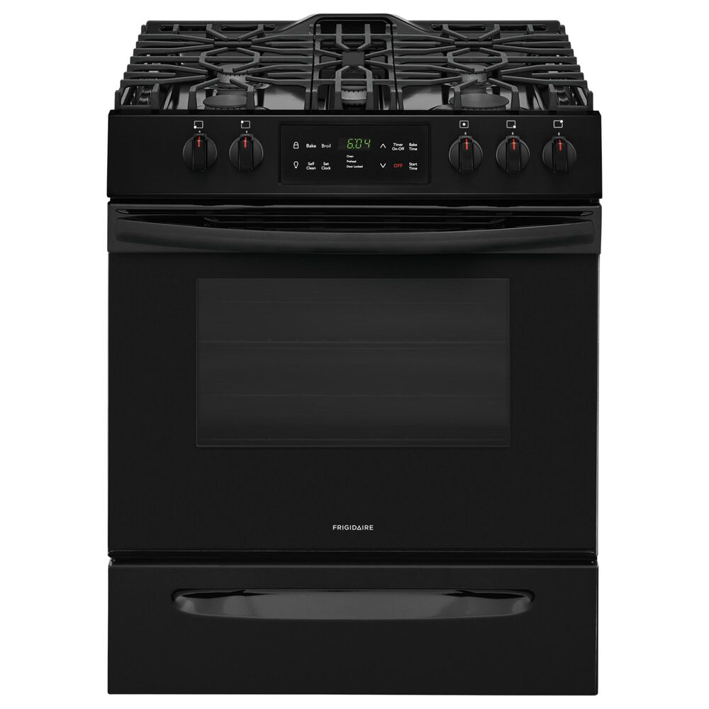 Frigidaire 30"" Front Control Freestanding Gas Range in Black, , large