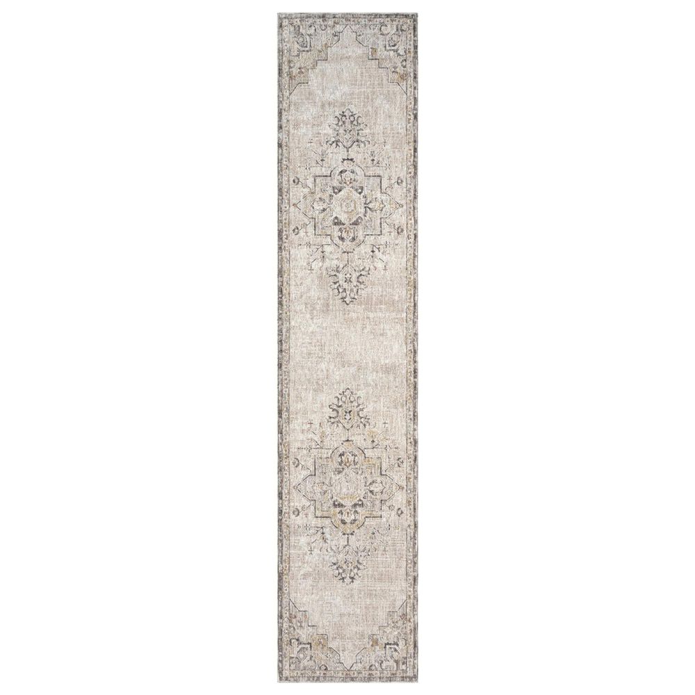 Nourison Antique Fusion Ivory and Charcoal 2"2" x 10" Runner, , large