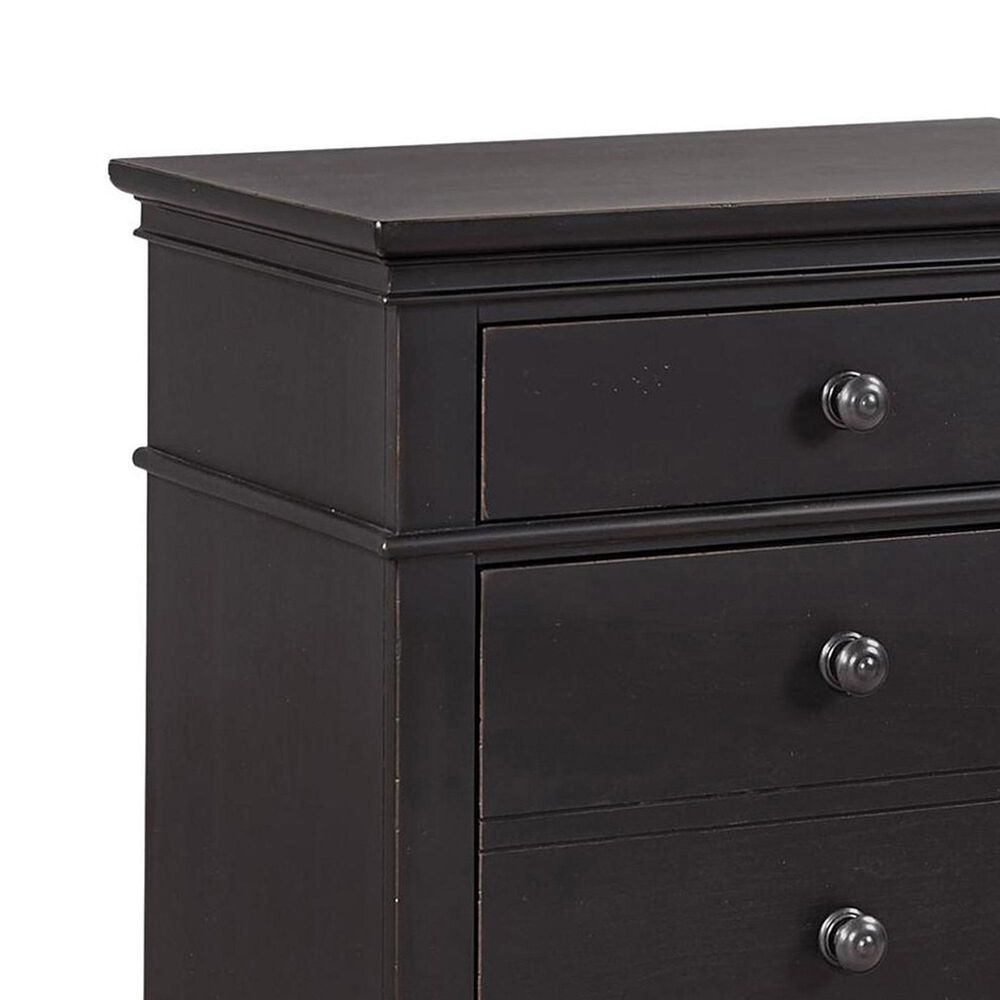 Riva Ridge Oxford Queen Panel Bed with Two Nightstands in Black, , large