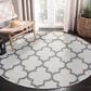 Safavieh Bermuda BMU804B 6"7" Round Ivory and Grey Indoor/Outdoor Area Performance Rug, , large