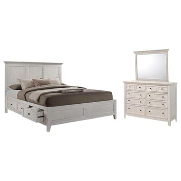 Hawthorne Furniture San Mateo 3-Piece Queen Storage Bedroom Set in Rustic White, , large