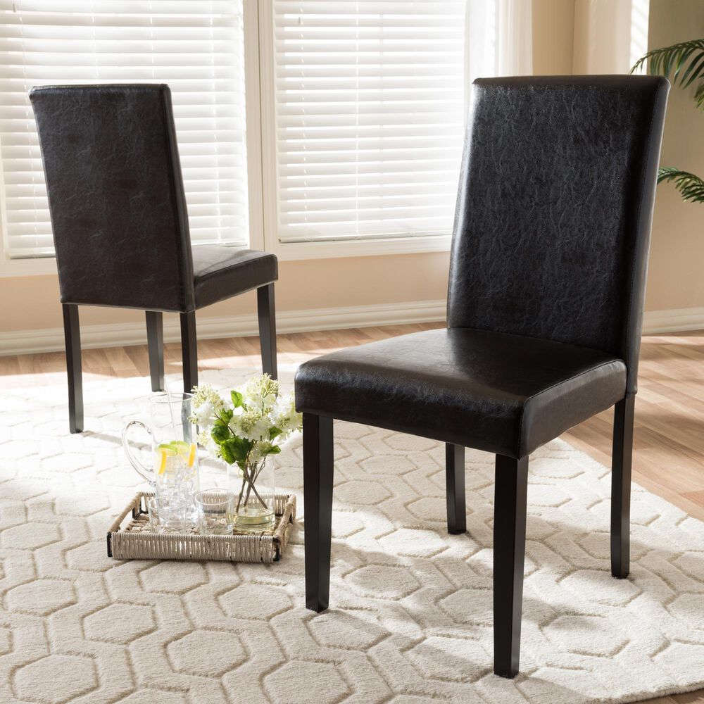 Baxton Studio Mia Side Chair in Dark Brown (Set of 2), , large