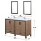 Lexora Home Ziva 60" Double Bathroom Vanity in Rustic Barnwood with 2 cm White Cultured Marble Top and Rectangular Sinks, , large