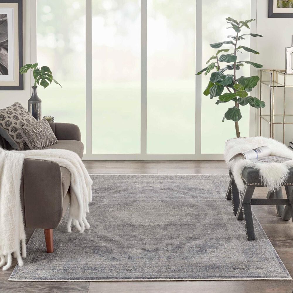 Nourison Starry Nights STN05 5&#39; x 7&#39; Charcoal and Cream Area Rug, , large
