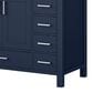 Lexora Home Jacques 84" Double Bathroom Vanity in Navy Blue with 2 cm White Cultured Marble Top and Rectangular Sinks, , large