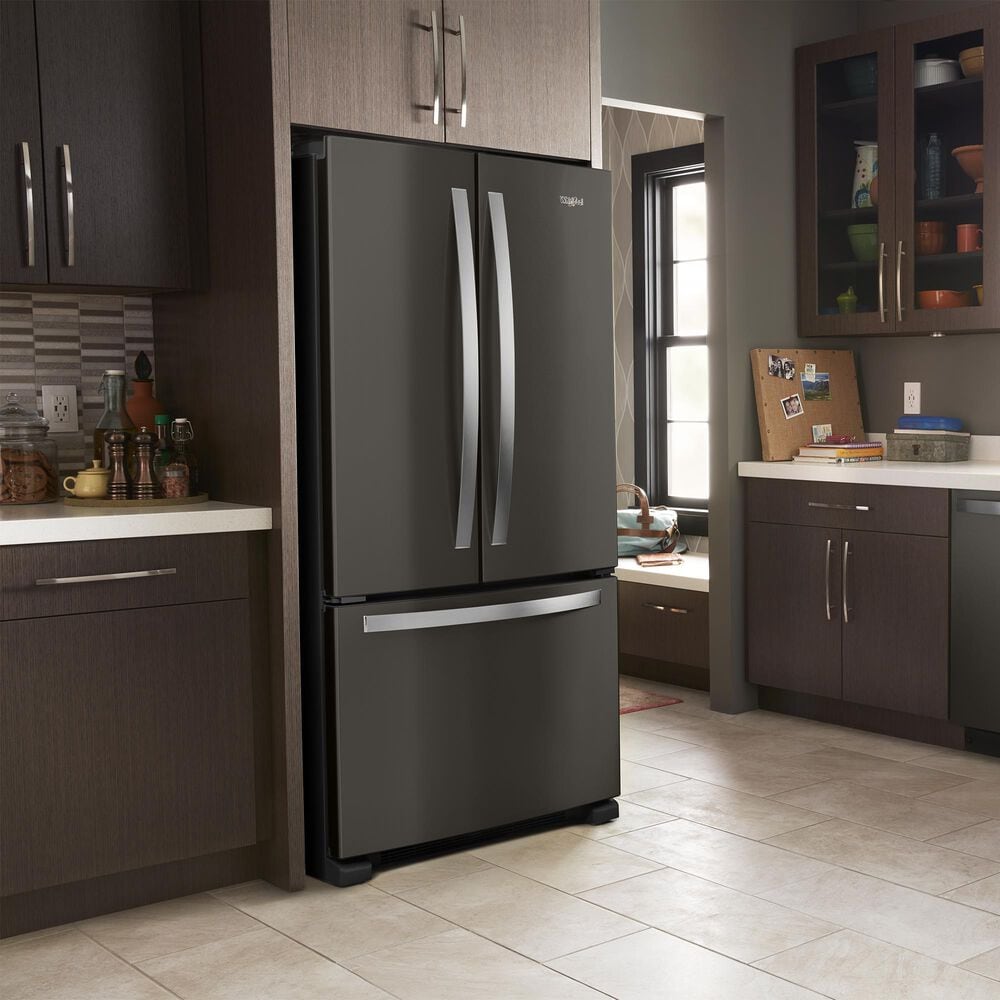 Whirlpool 22.1 Cu. Ft. Freestanding French Door Refrigerator in Black Stainless Steel, , large